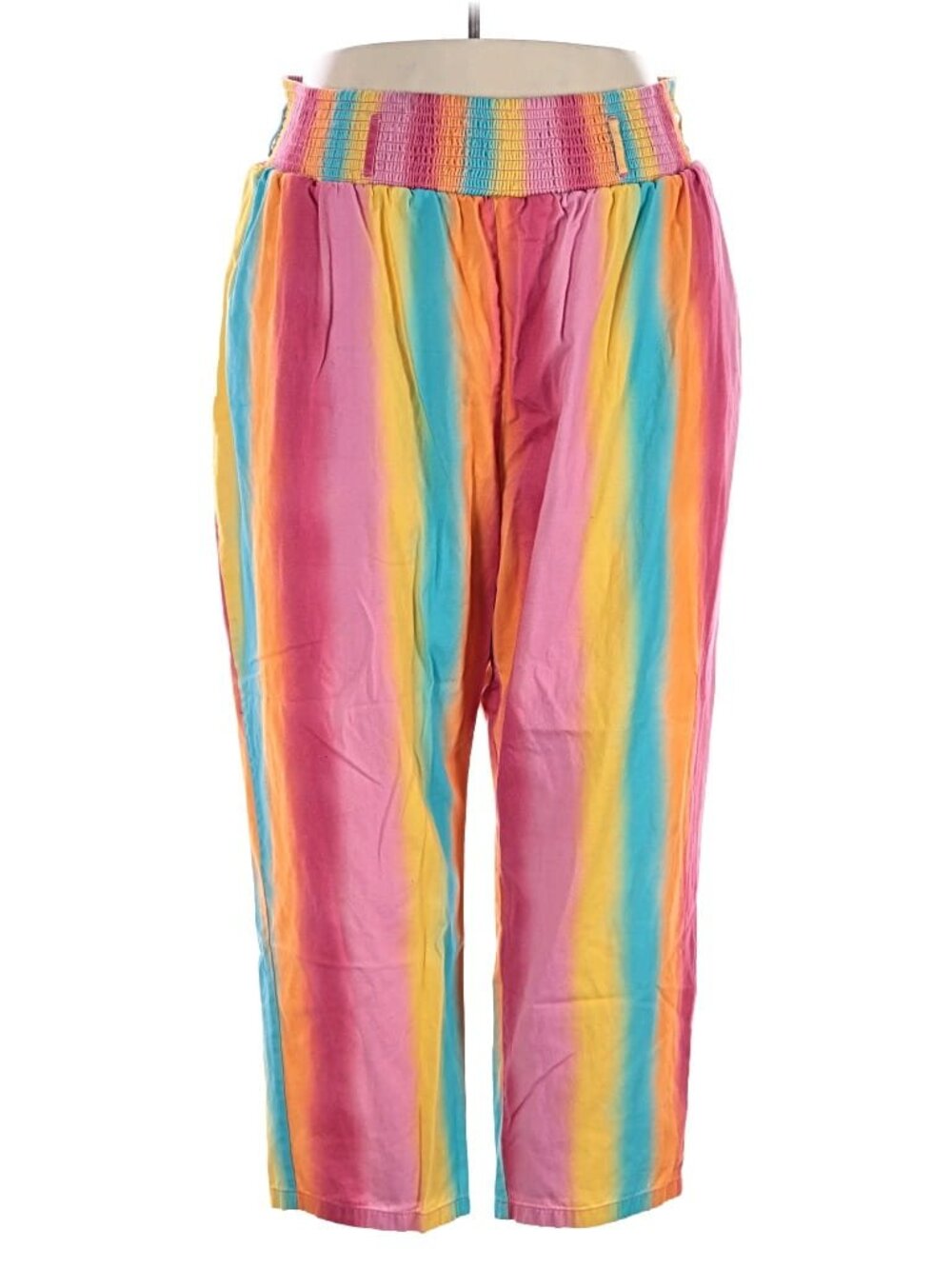 Lucy & Yak Alexa Trousers Wavy Rainbow Print 2XL